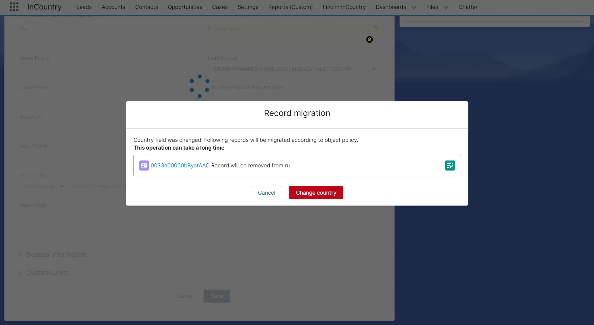 Record migration form - back