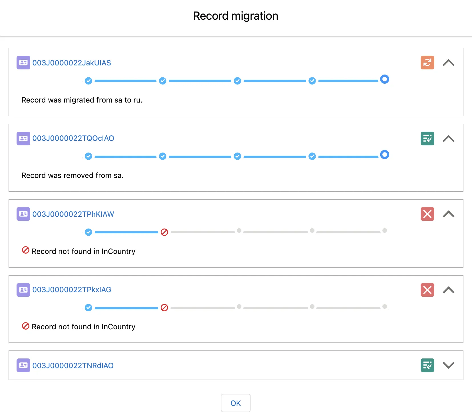 Record migration bulk