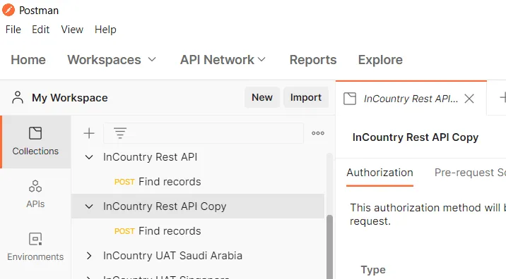 Postman - InCountry collection
