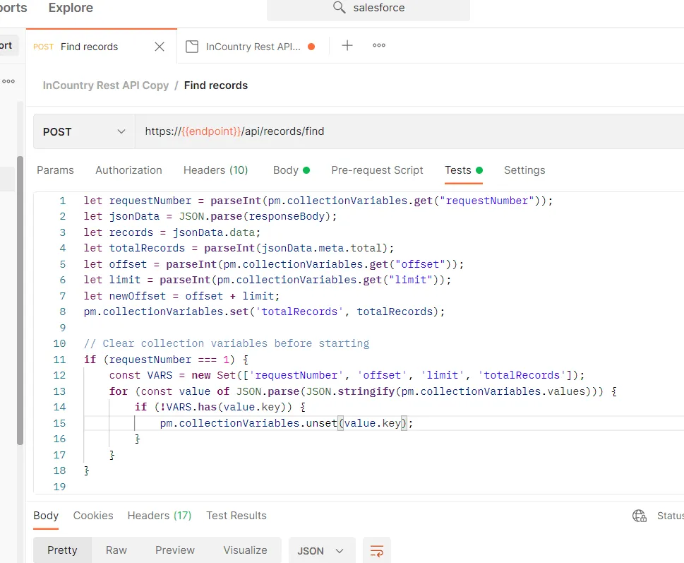 Postman - Request body