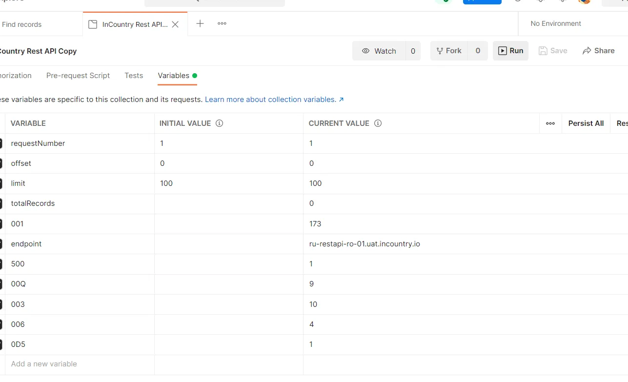 Postman - Runner tab