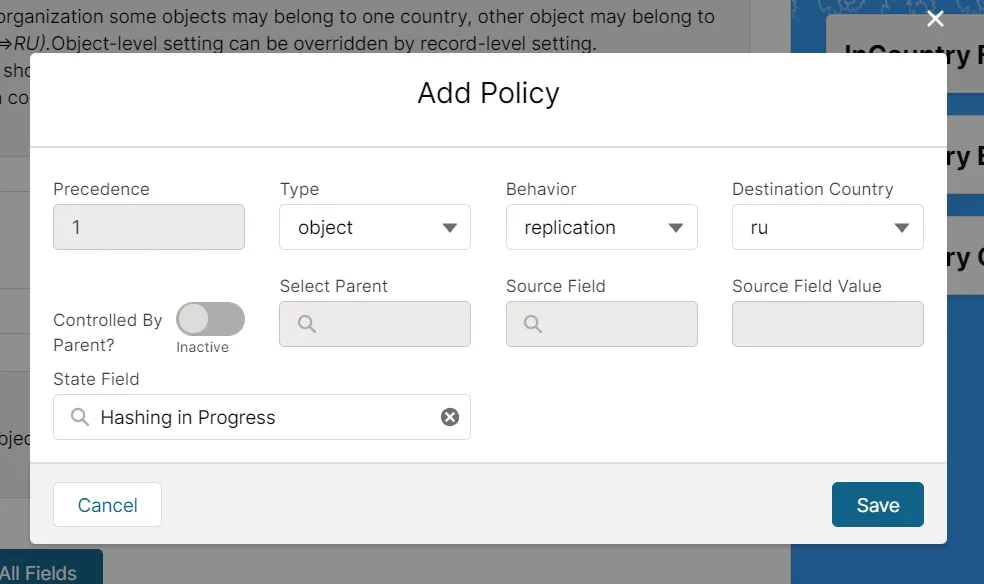 Add policy form
