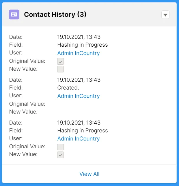 Object history block