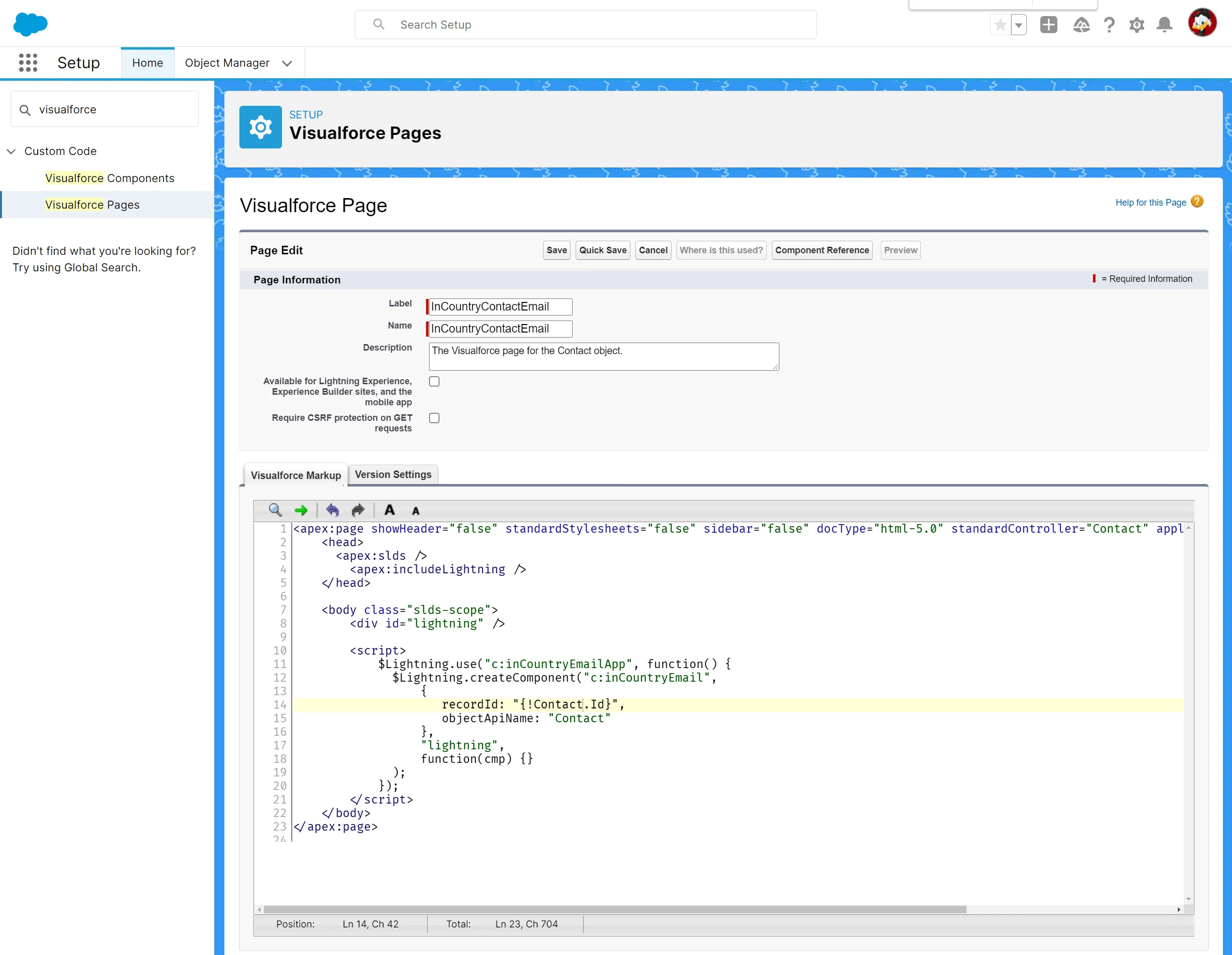 Add Visualforce page