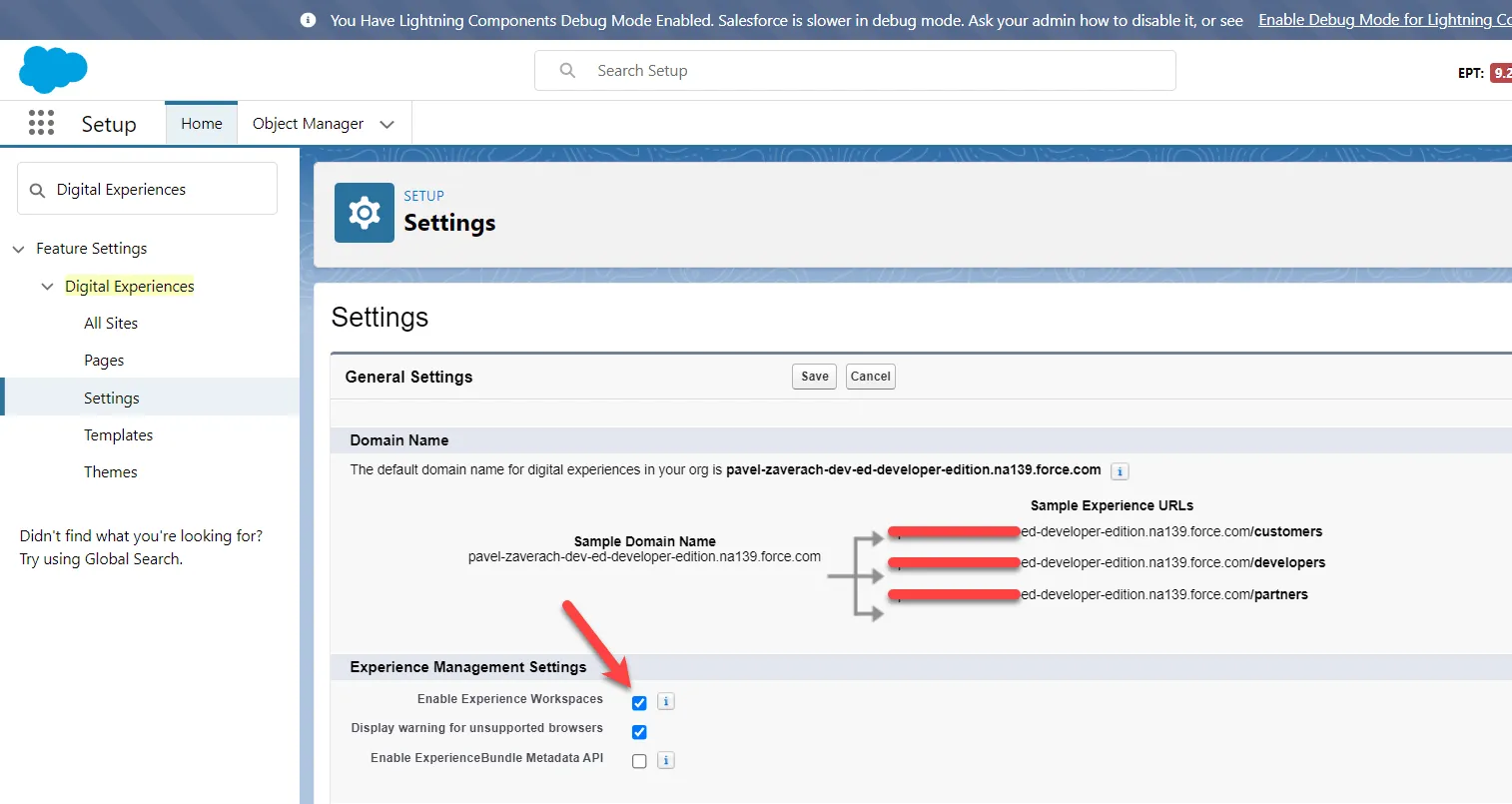 Settings - Digital Experiences