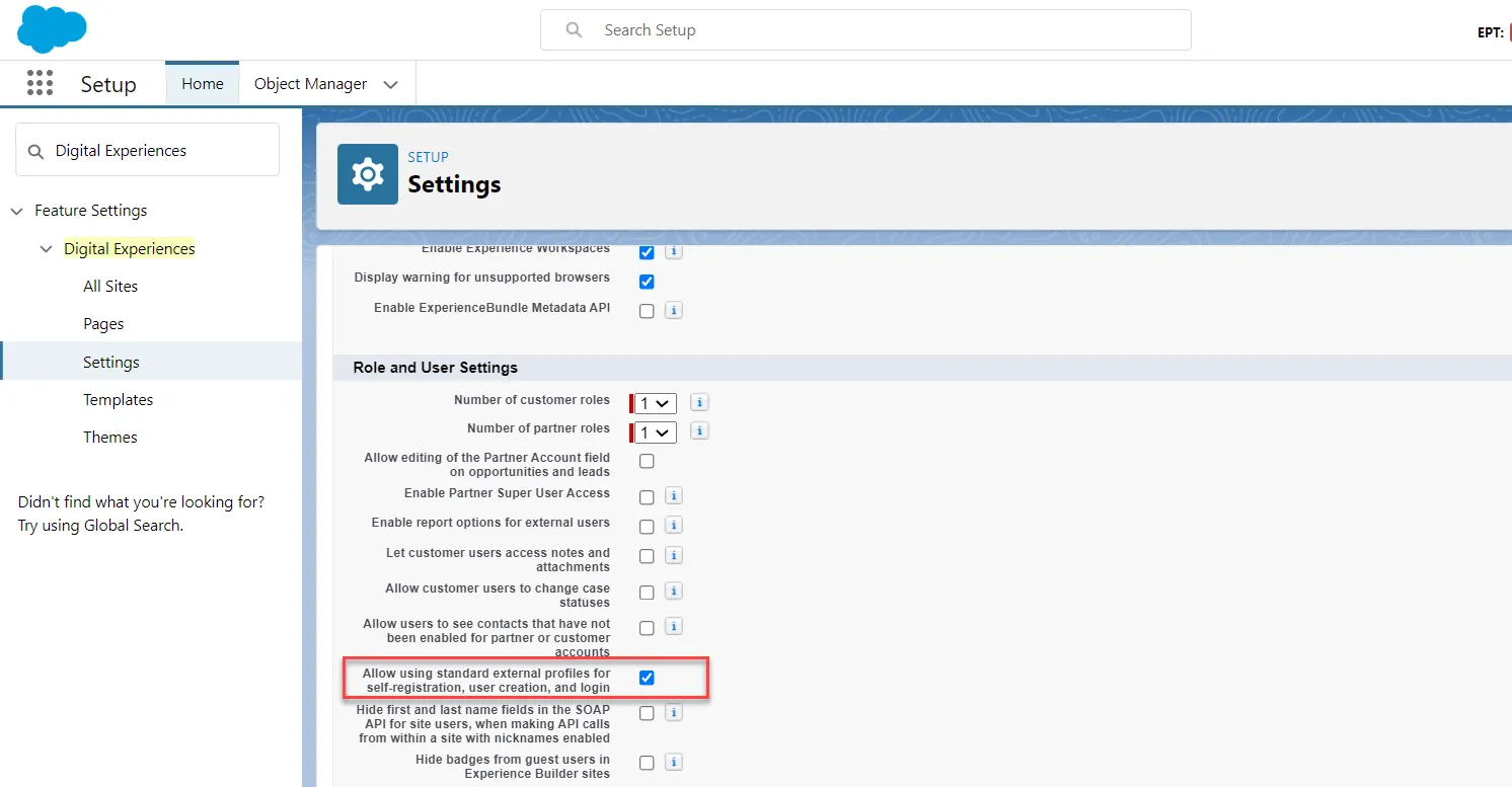 Settings - Digital Experiences 2