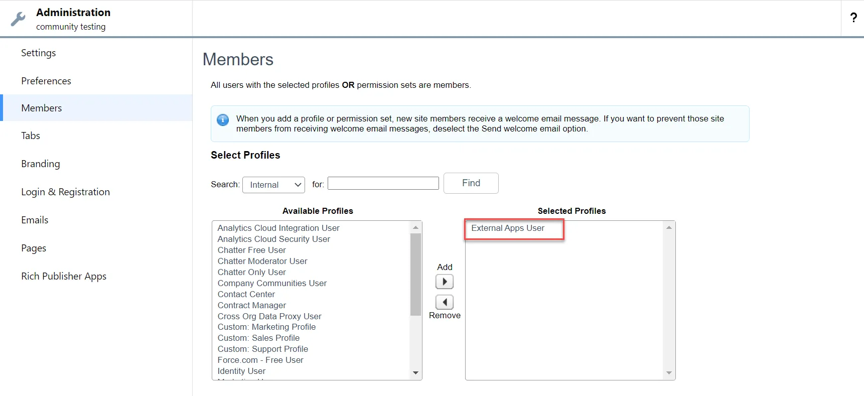 Members - Available Profiles
