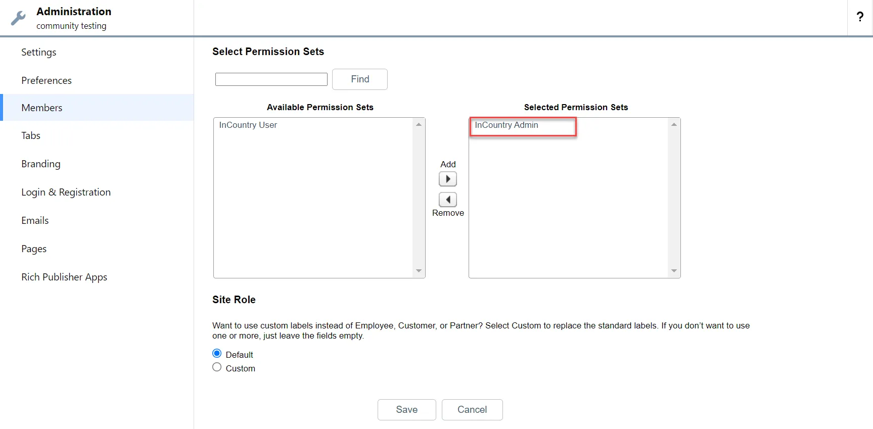 Select Permission Sets