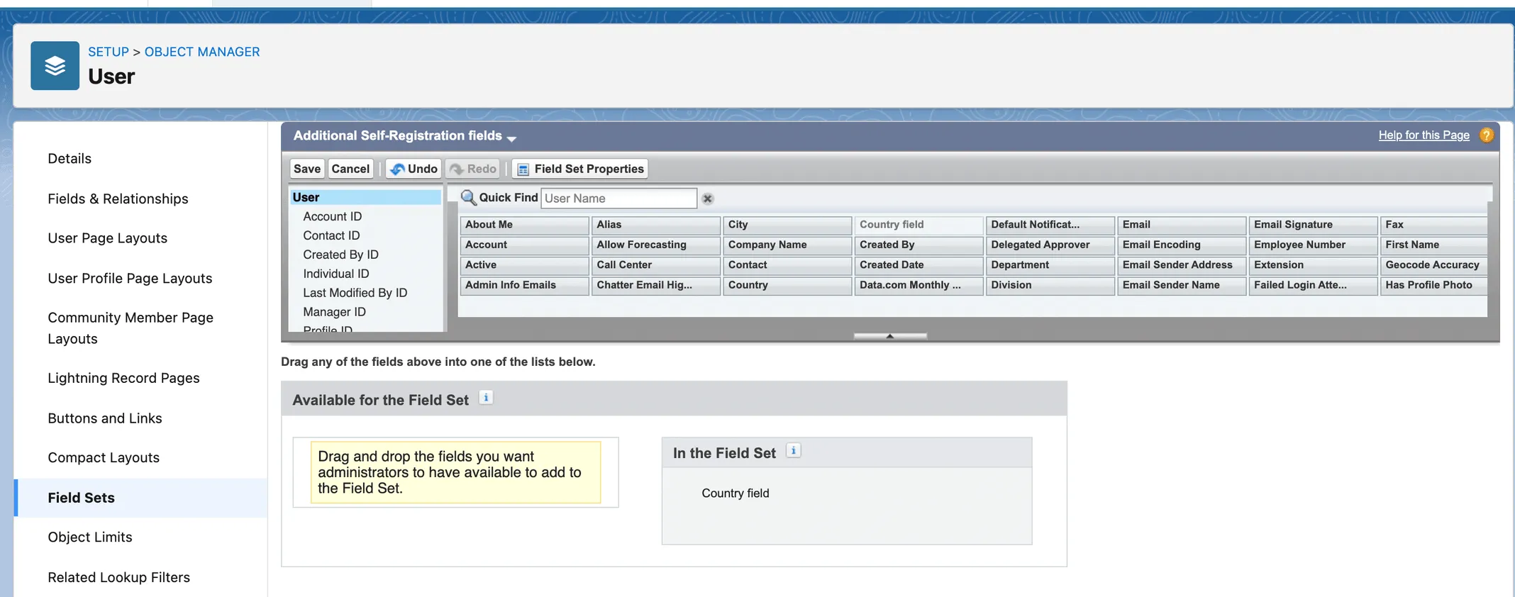 Creating a new Field Set