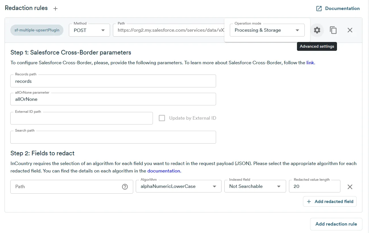 Cross-Border advanced settings
