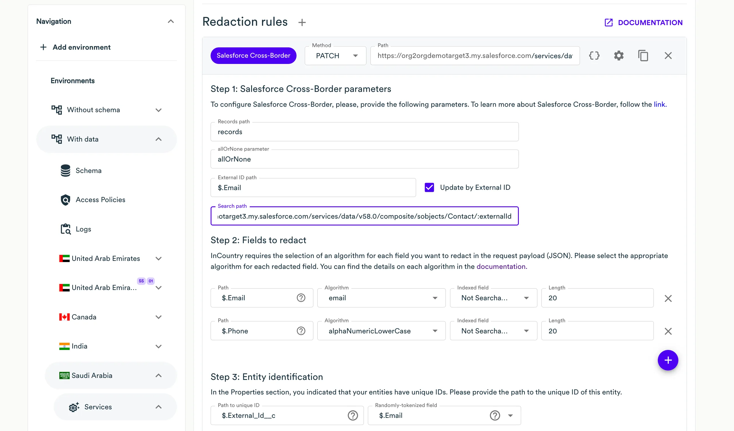 Cross-Border full configuration example