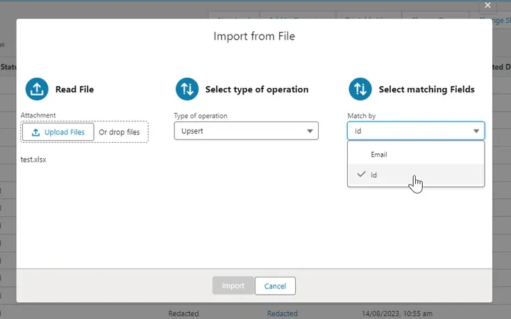 Select matching fields