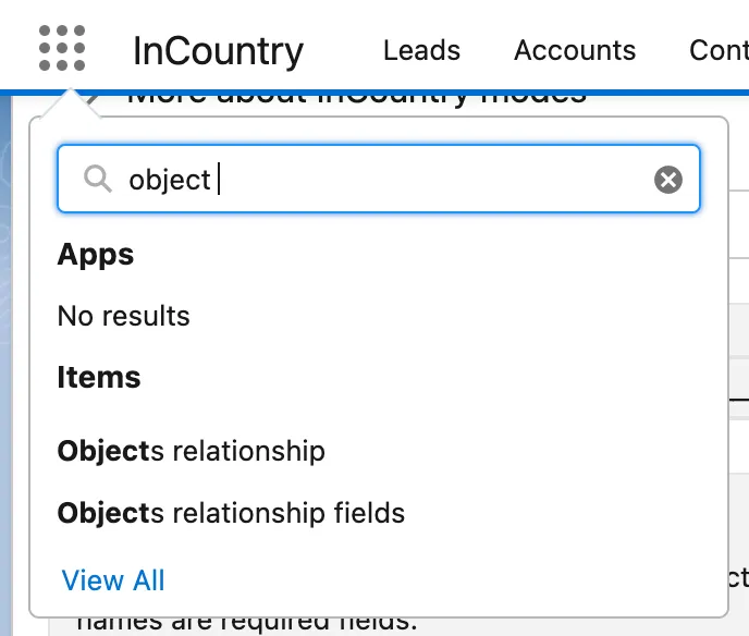 Object relationship fields