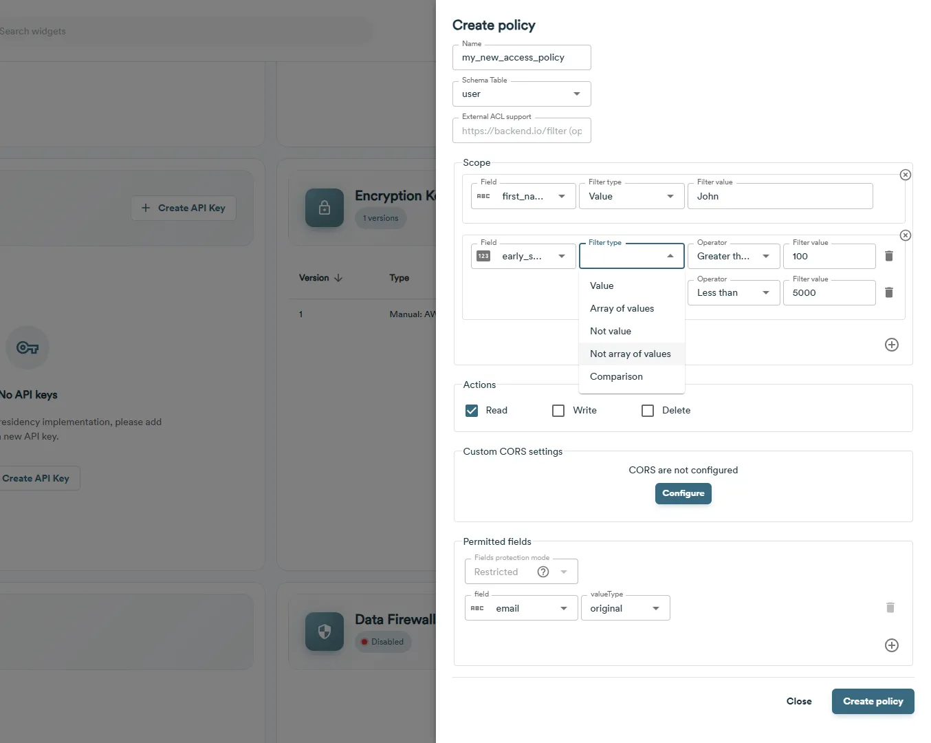 policy form - scope int
