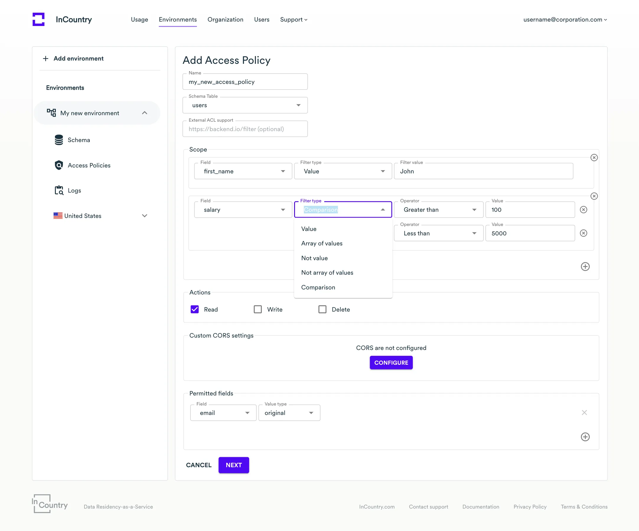 policy form - scope int