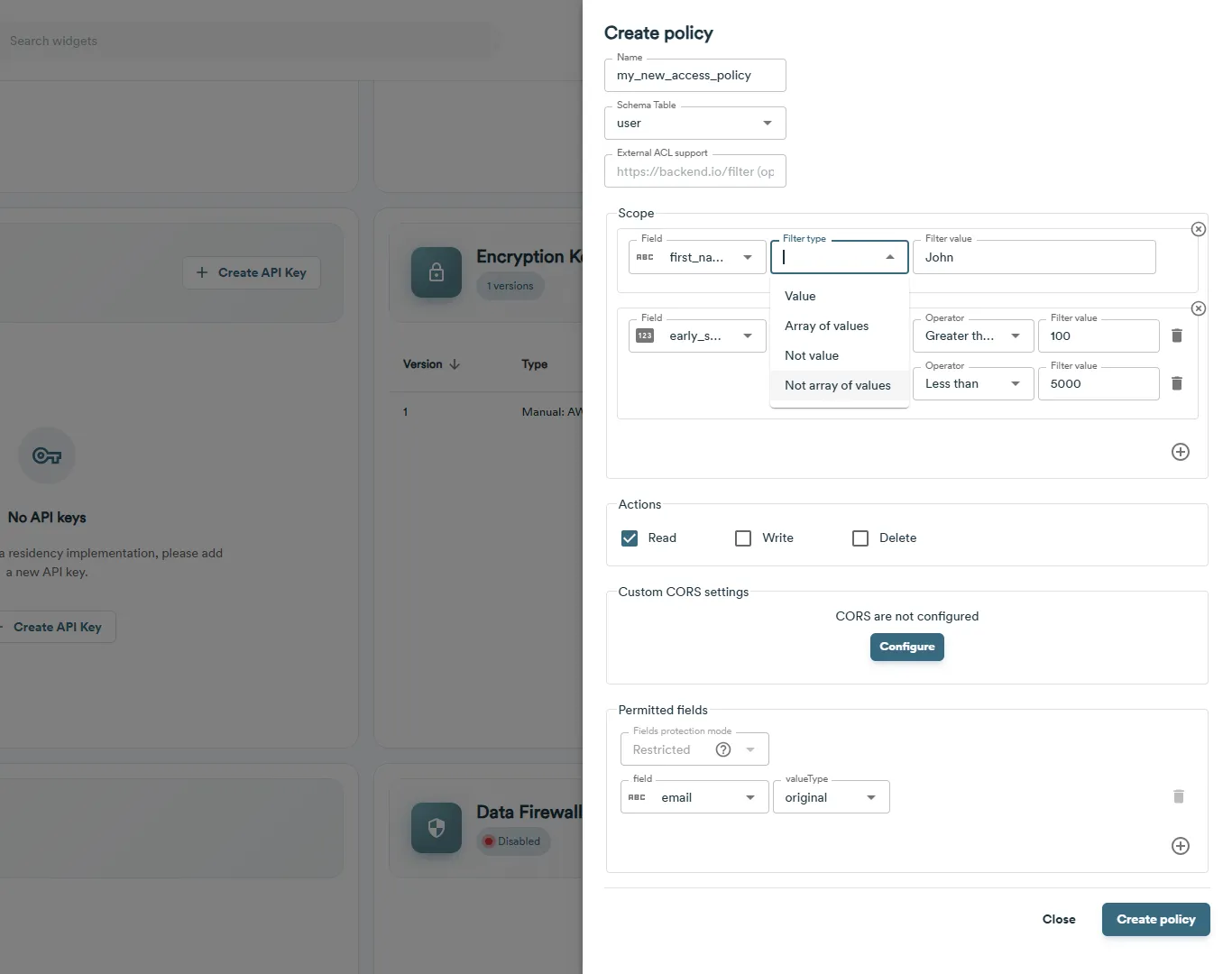 policy form - scope string