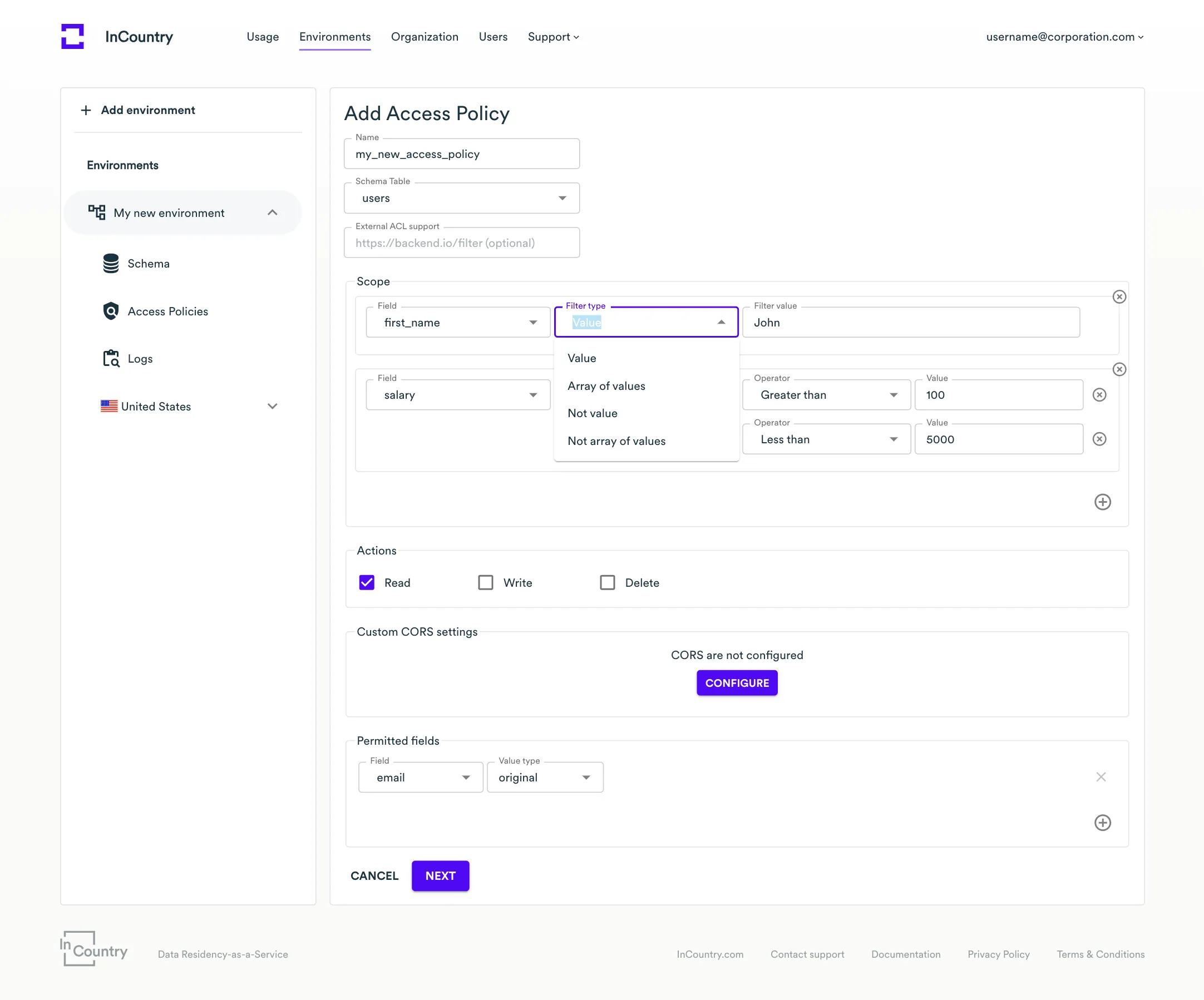 policy form - scope string