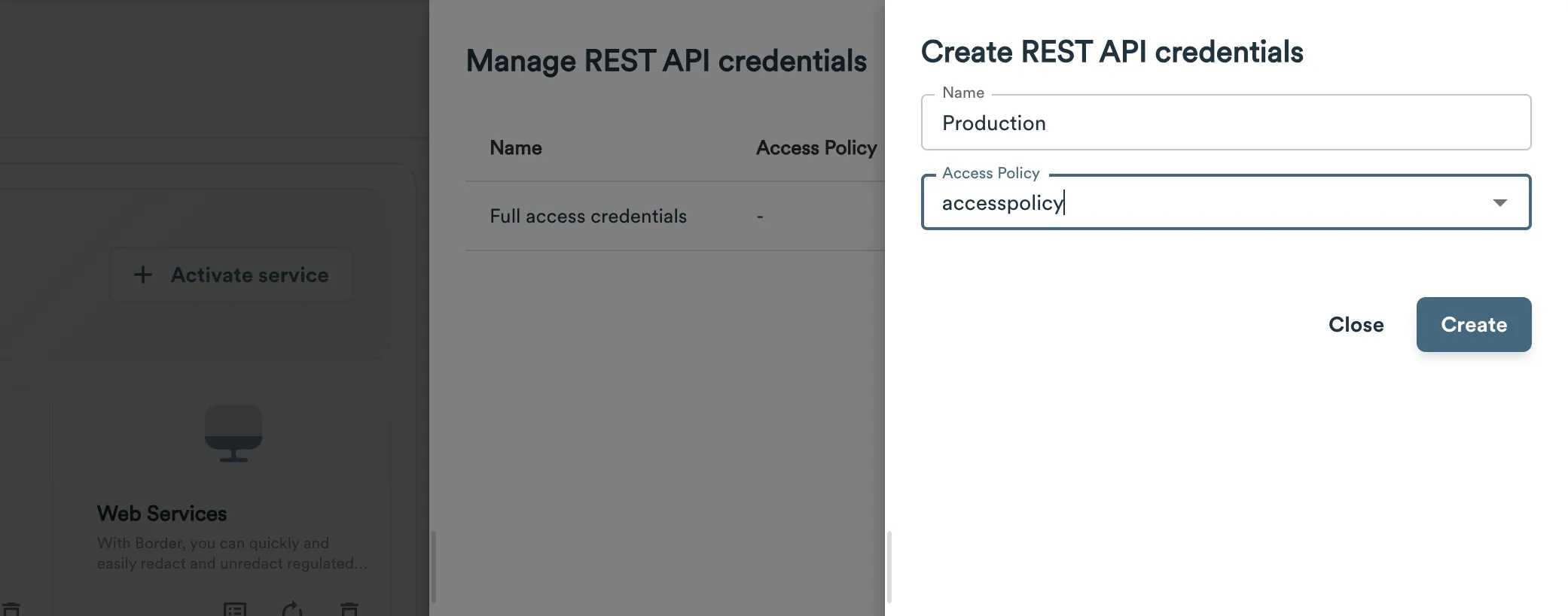 policy - use in REST